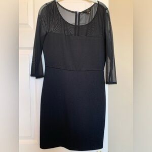 Elegant Black Sheer Sleeve Dress